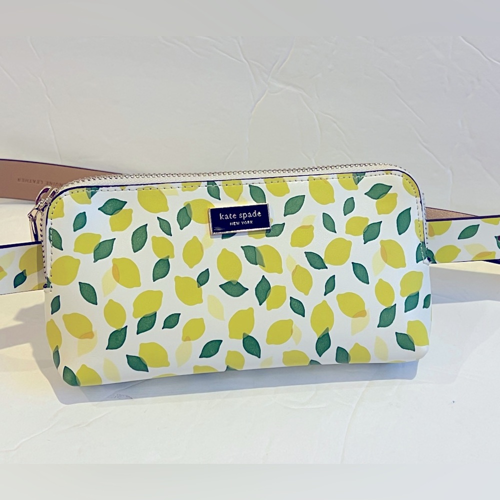 Kate Spade Top Zip Leather Belt Bag Lemons Trendy S/M Small Medium Chic Luxe Wow